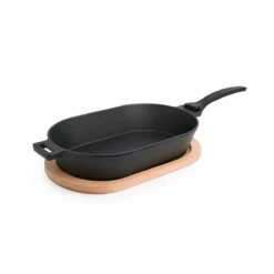 SANTOS Gusseiserne Grillpfanne, Oval Mit Abnehmbarem Griff, 36 X 19 Cm -GrillLust Verkaufsgeschäft 0a83db4498f8fe5680cf01493279e244