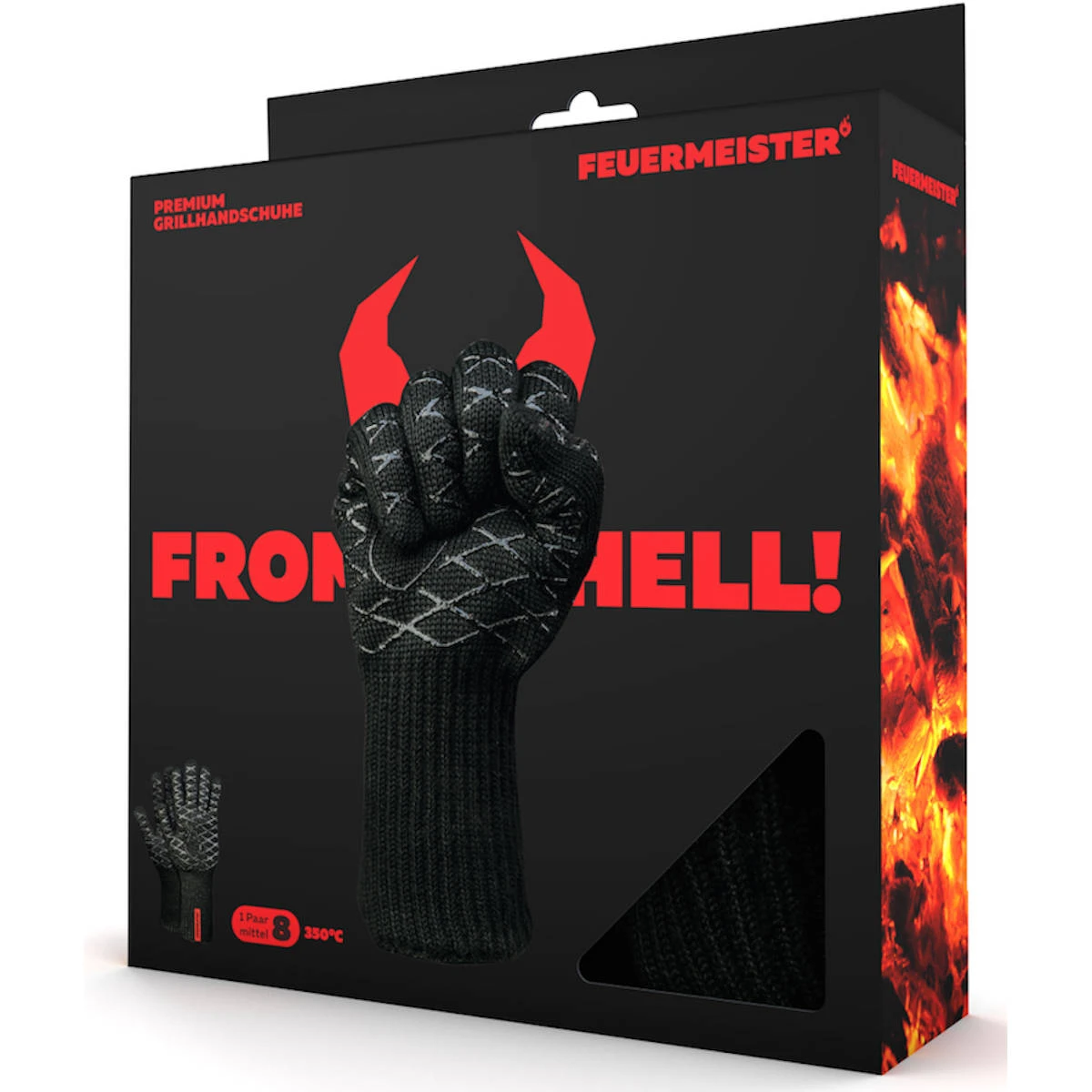 FM Grillhandschuh Schwarz Größe 10 4 FM Grillhandschuh Schwarz Größe 10 – Bild 2