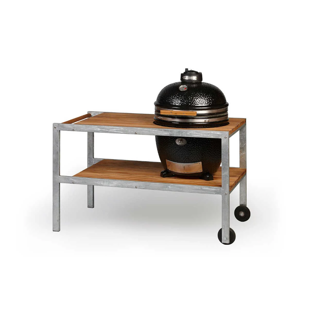 Monolith Teakholztisch Mit Edelstahl Für LeChef 3 Monolith Teakholztisch Mit Edelstahl Für LeChef