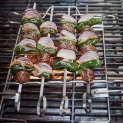 SANTOS 6-teiliges Schaschlik-Set Mit Gestell, Edelstahl -GrillLust Verkaufsgeschäft santos 6 teiliges schaschlik set mit gestell edelstahl e5992c8ba94f8a9a9bdfbba327a82943