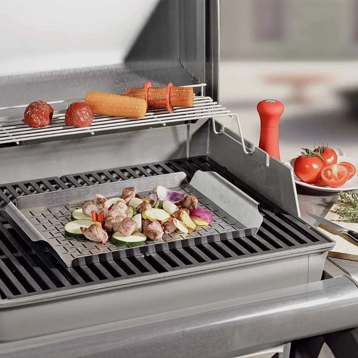 SANTOS Gemüsekorb XXL / Grillpfanne Edelstahl, 44,5 X 30 cm 8 SANTOS Gemüsekorb XXL / Grillpfanne Edelstahl, 44,5 X 30 cm – Bild 6