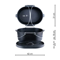 SANTOS Kastenform Oval Mit Deckel, Gusseisen, 42 X 31 Cm -GrillLust Verkaufsgeschäft santos kastenform oval mit deckel gusseisen 42 x 31 cm 0590e1e94d59fd541872876595ede764