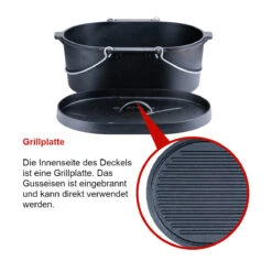 SANTOS Kastenform Oval Mit Deckel, Gusseisen, 42 X 31 Cm -GrillLust Verkaufsgeschäft santos kastenform oval mit deckel gusseisen 42 x 31 cm 75ad1eb1a5552322fd9bbd68f82945dd