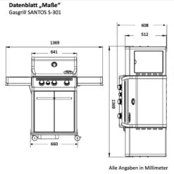 SANTOS S-301 Mit Seitenkocher, Edelstahl -GrillLust Verkaufsgeschäft santos s 301 edelstahl e24ab8f184ebcc4f984be7df9ab918c4