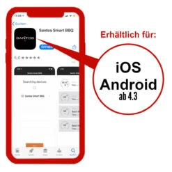 SANTOS Smart BBQ Thermometer, Steuerung Per App – 4 Temperaturfühler, Bluetooth -GrillLust Verkaufsgeschäft santos smart bbq thermometer bluetooth 0777a5617d67613fe1f0d0102153c428