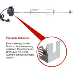 SANTOS Drehspieß Für Broil King Baron 500er -GrillLust Verkaufsgeschäft santos univ 920mm mit halterung broil king baron regal 2ef8d91cb621ccc24f08564d957bea39